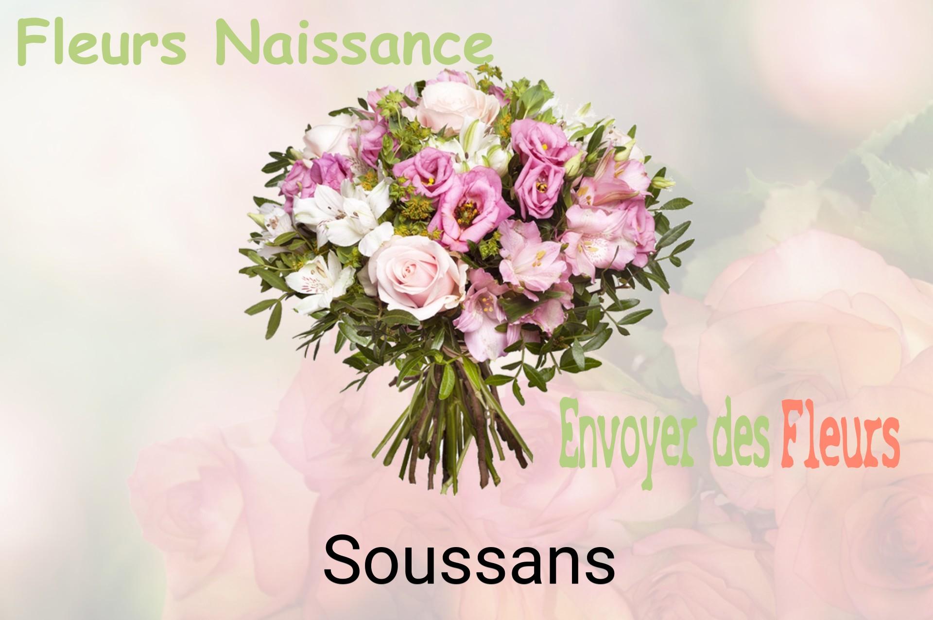 Bouquet de fleurs de naissance livré à Soussans