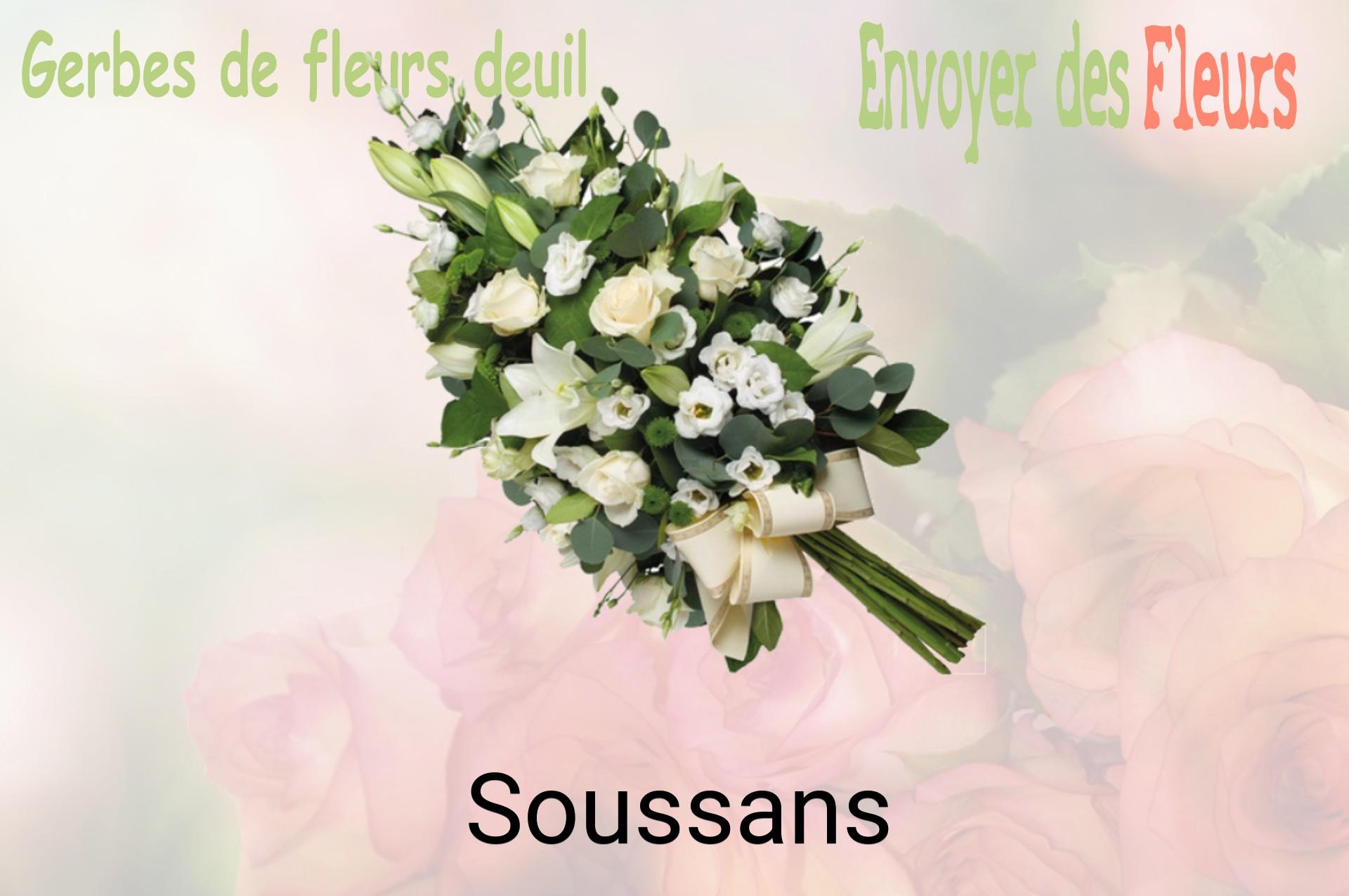 Gerbe de fleurs de deuil livrée à Soussans